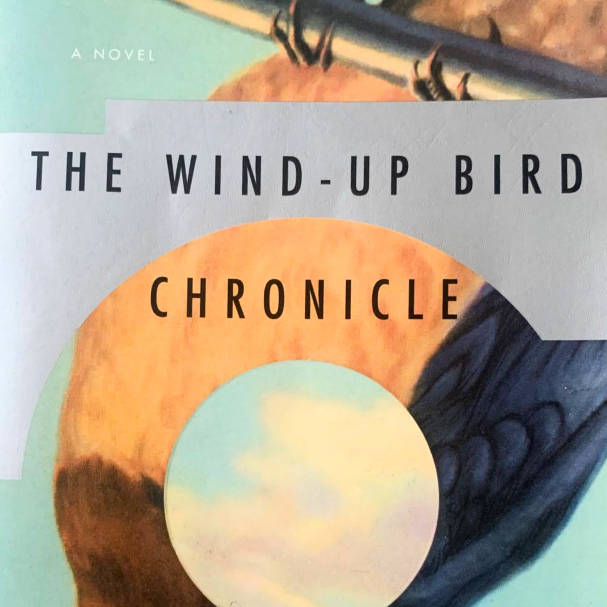 Book cover: an upside-down bird with a hole through its chest, which you can see the sky through.